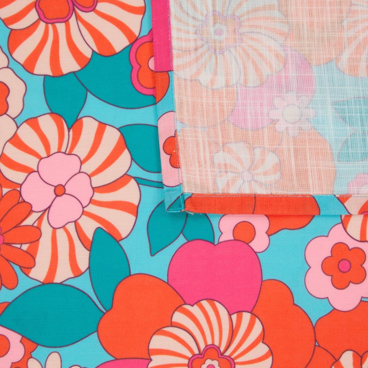 Nappe motif fleurs 140x240cm CHA CHA POP multicolore, ATMOSPHERA