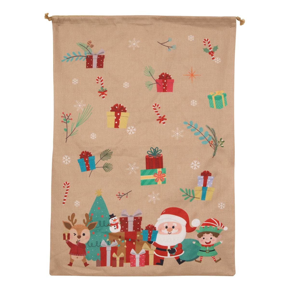 HOTTE PERE NOEL JUTE 50X70CM beige, ATMOSPHERA