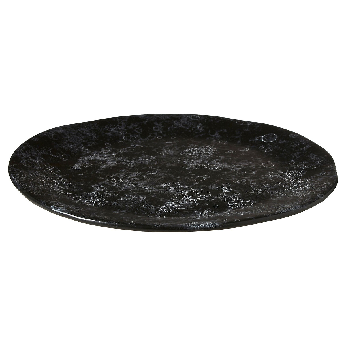Marbled Stoneware Pizza Plate black, SO'HOME
