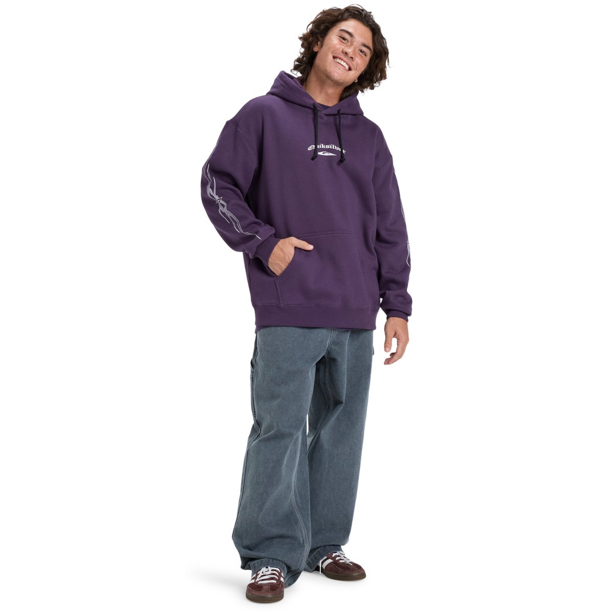 Sweat à capuche STRETCH TRIBAL violet purple velvet, QUIKSILVER