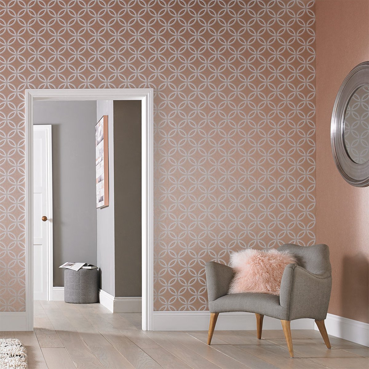 Papier peint Eternity Pink Gold or rose, GRAHAM ET BROWN