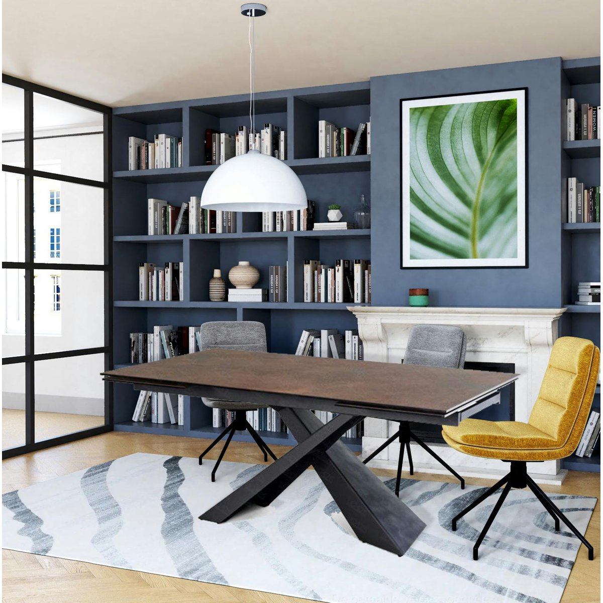 Table extensible en céramique effet rouille 180-280 cm LOMBARDIE brique, PIER IMPORT
