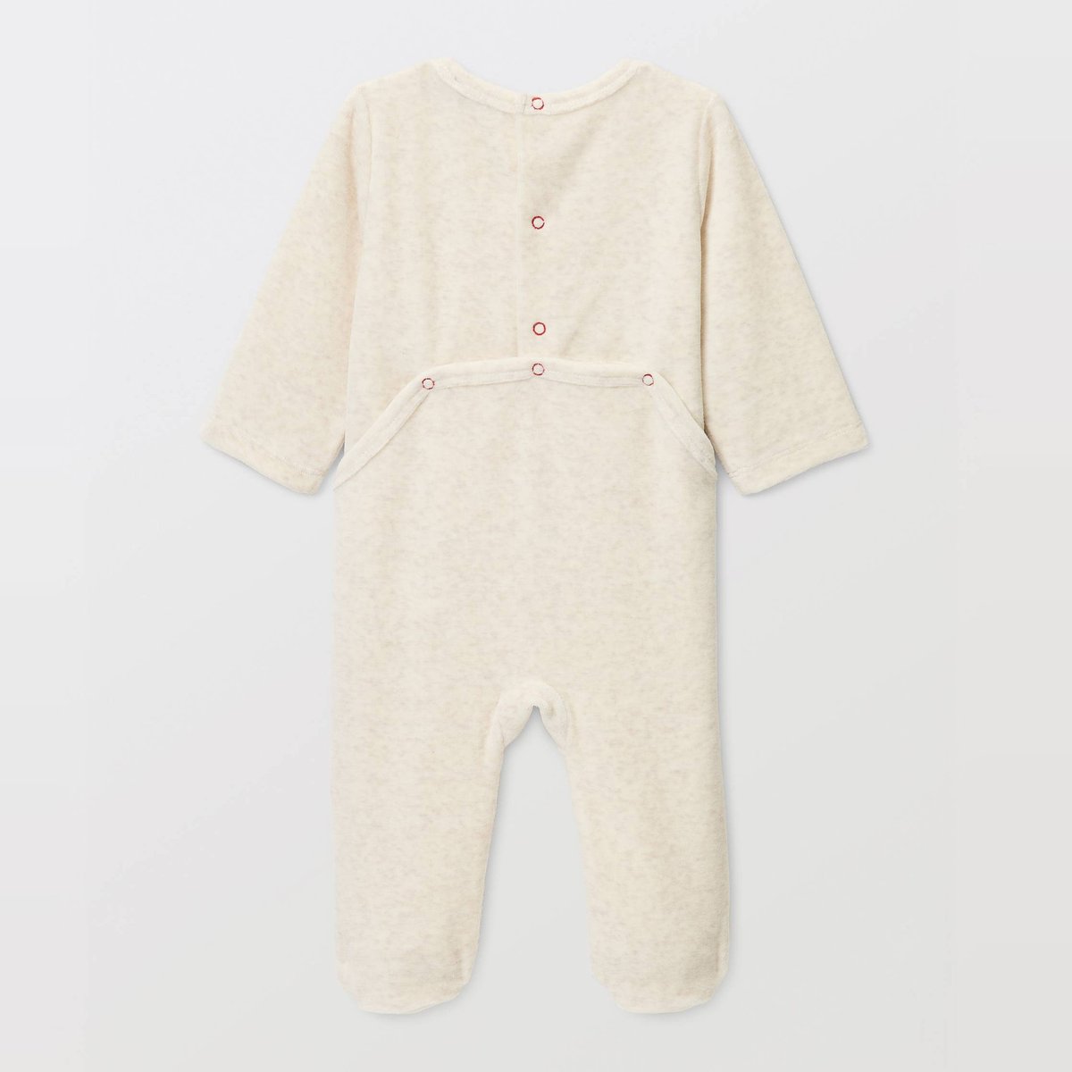 Dors bien velours avec pieds beige melange, BOUT'CHOU