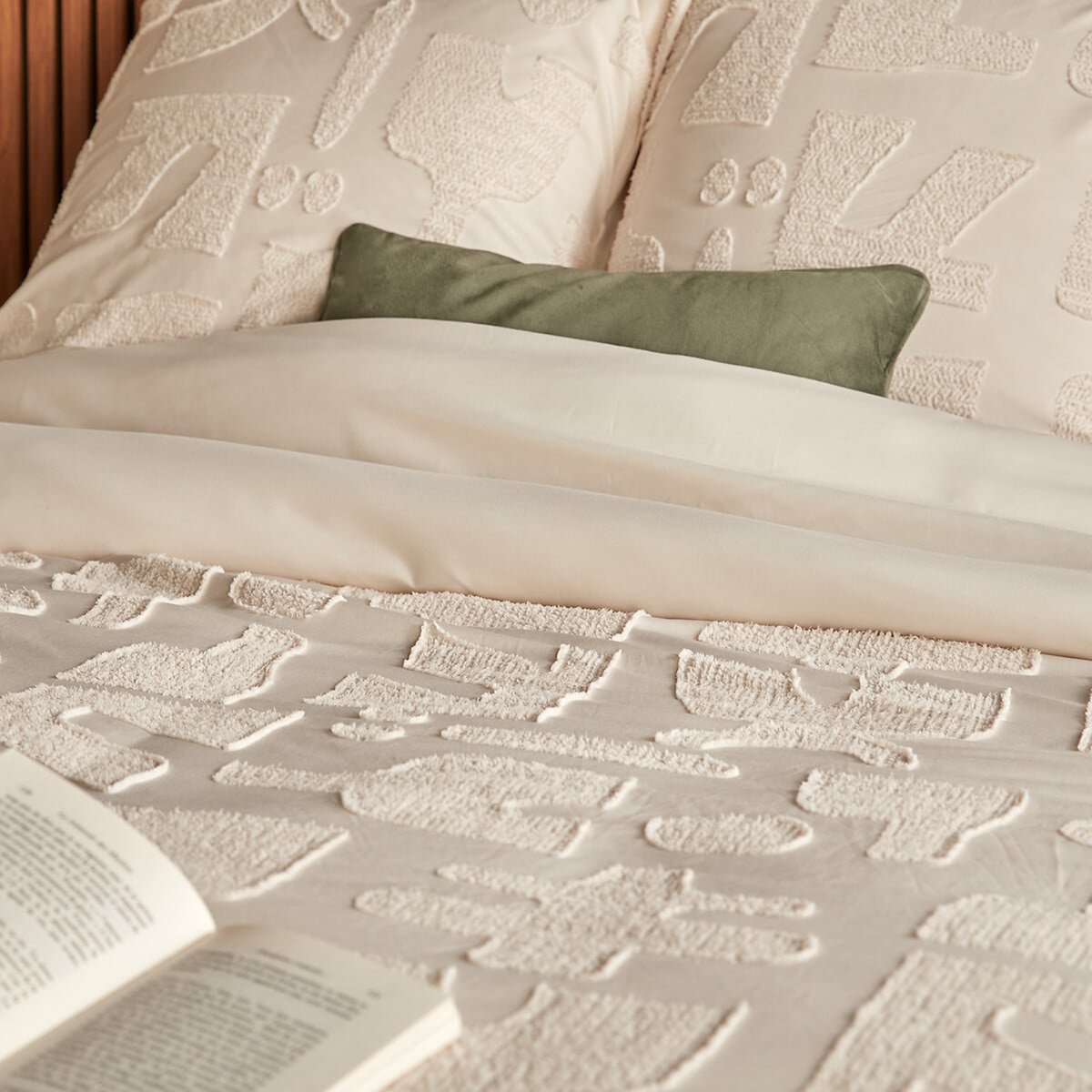 Parure de lit double NYERO ivoire, ATMOSPHERA