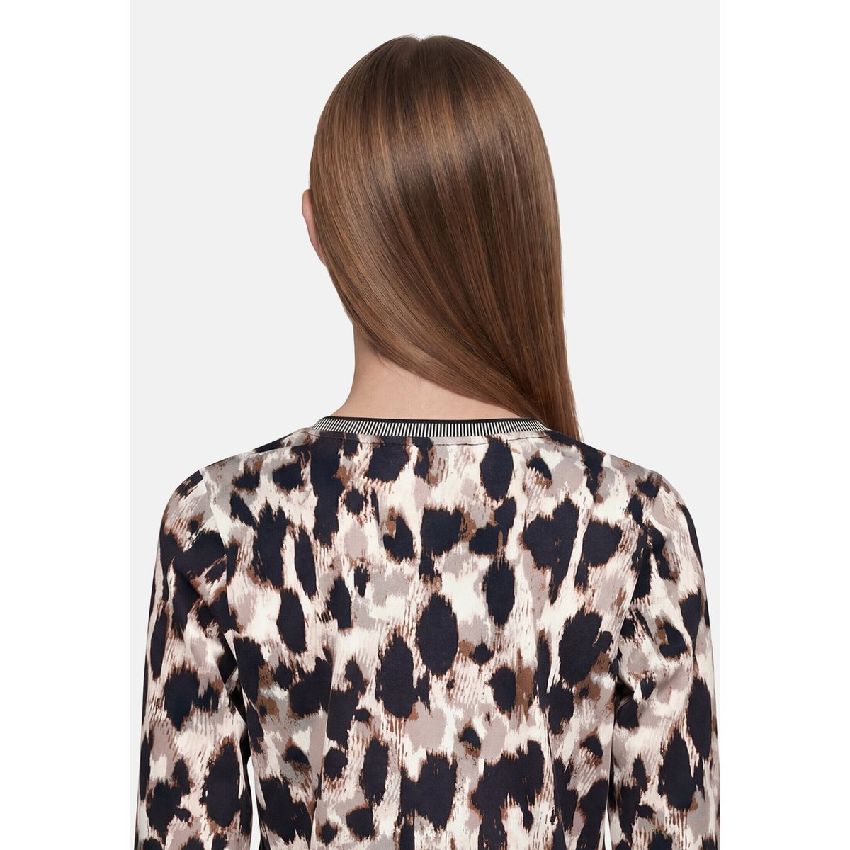 T-shirt façon blouse à imprimé beige/noir, BETTY BARCLAY
