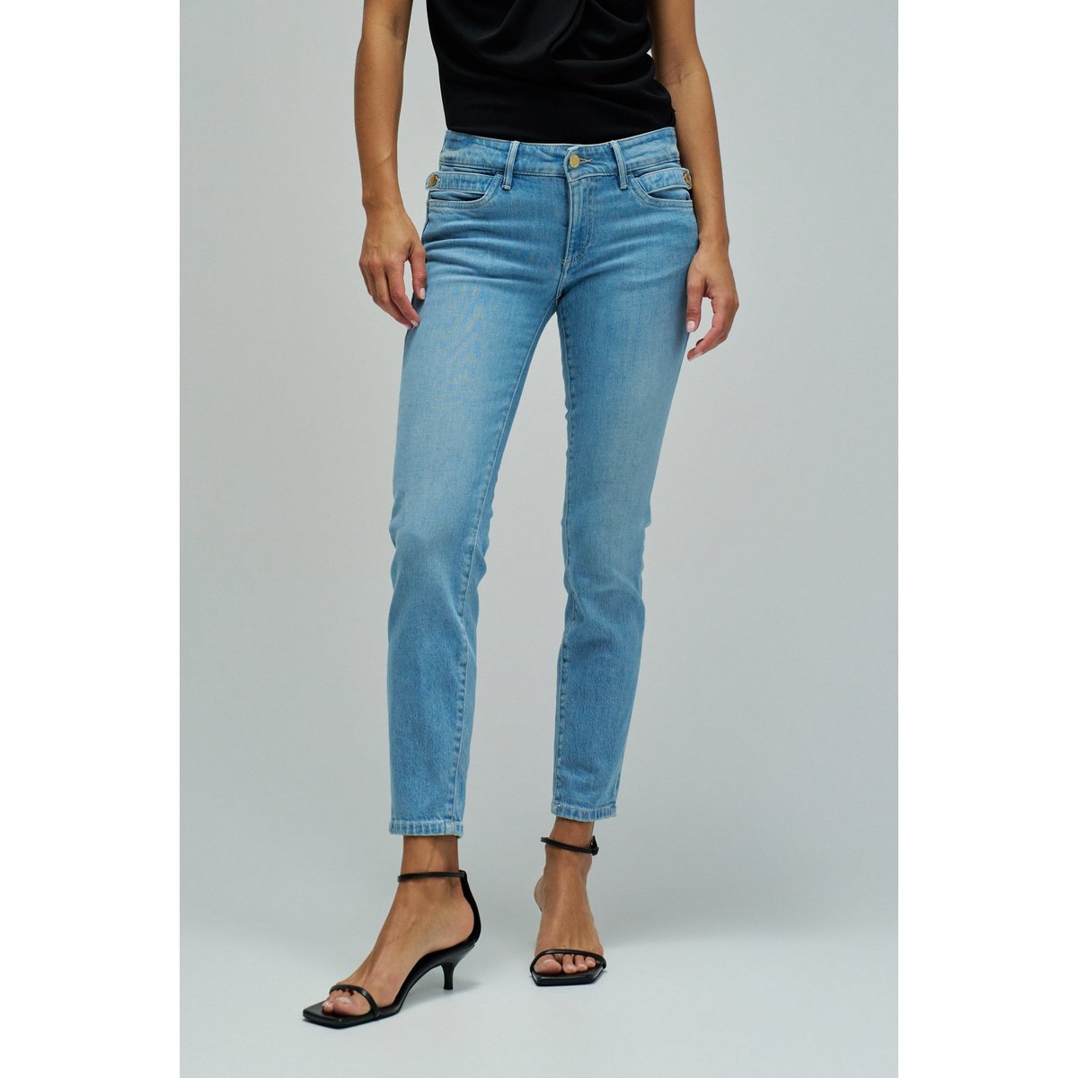 JEAN WONDER PUSH UP CROPPED SKINNY bleu turquoise, SALSA JEANS