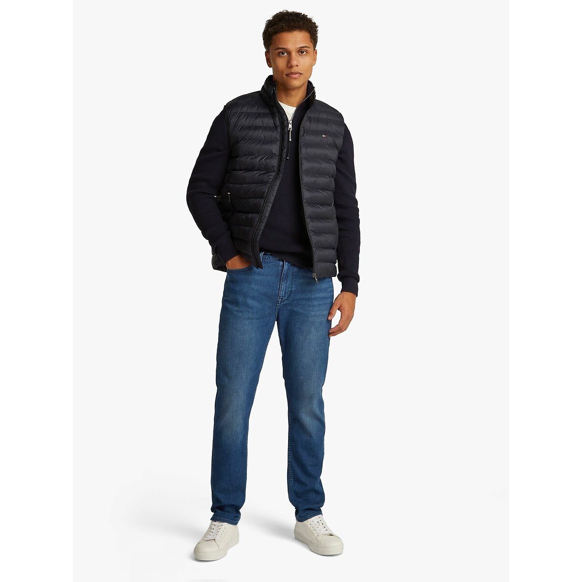 Mouwloos gewatteerd comprimeerbaar donsjack donkerblauw, TOMMY HILFIGER