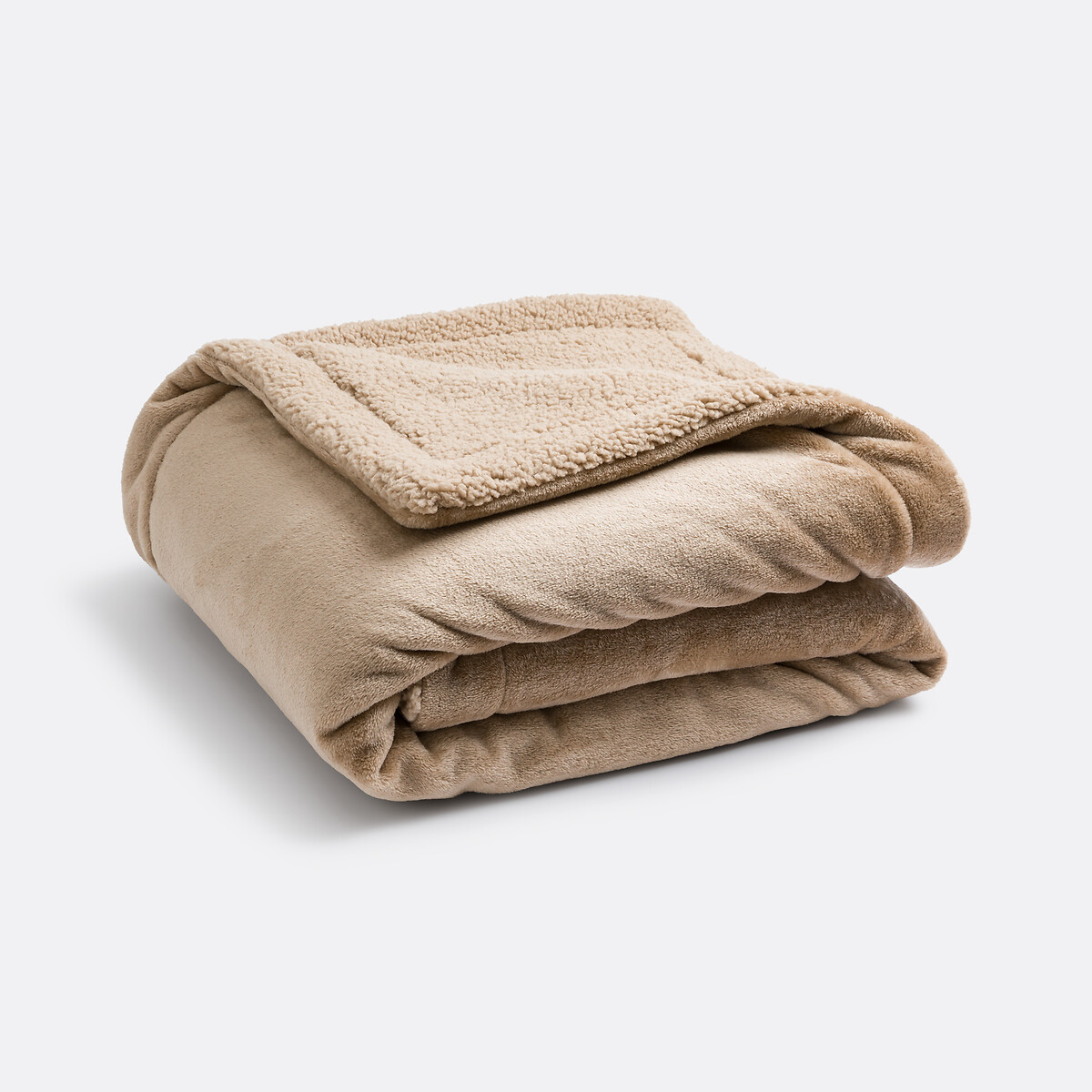 Plaid polar y sherpa, Maxine beige              , LA REDOUTE INTERIEURS