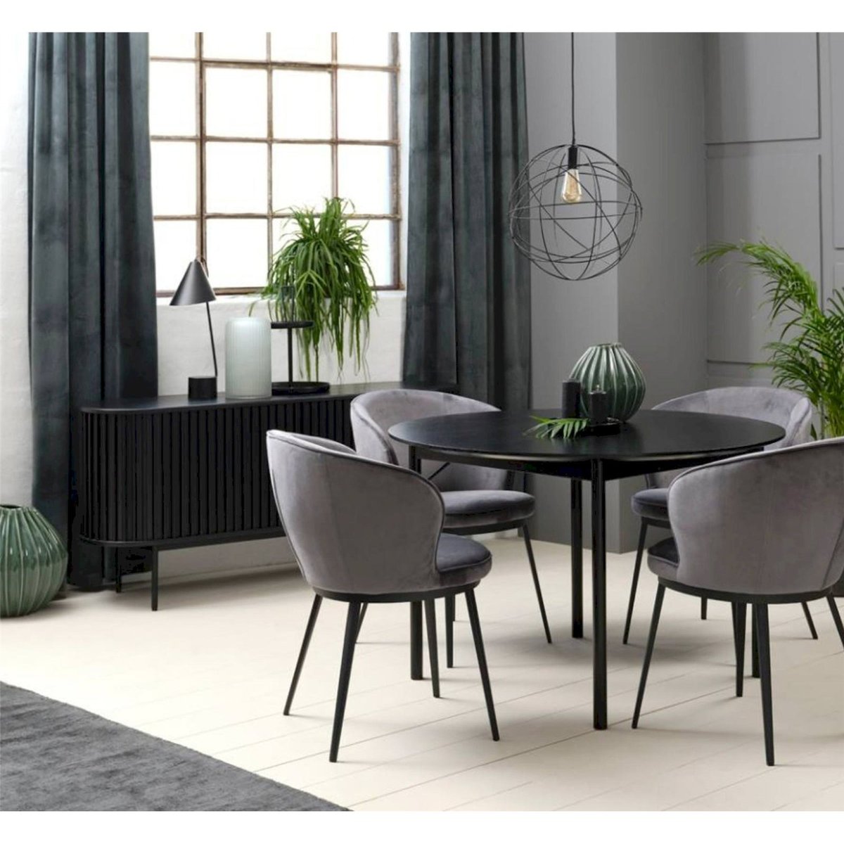 Buffet large collection OVITTIES noir chêne, RECOLLECTION