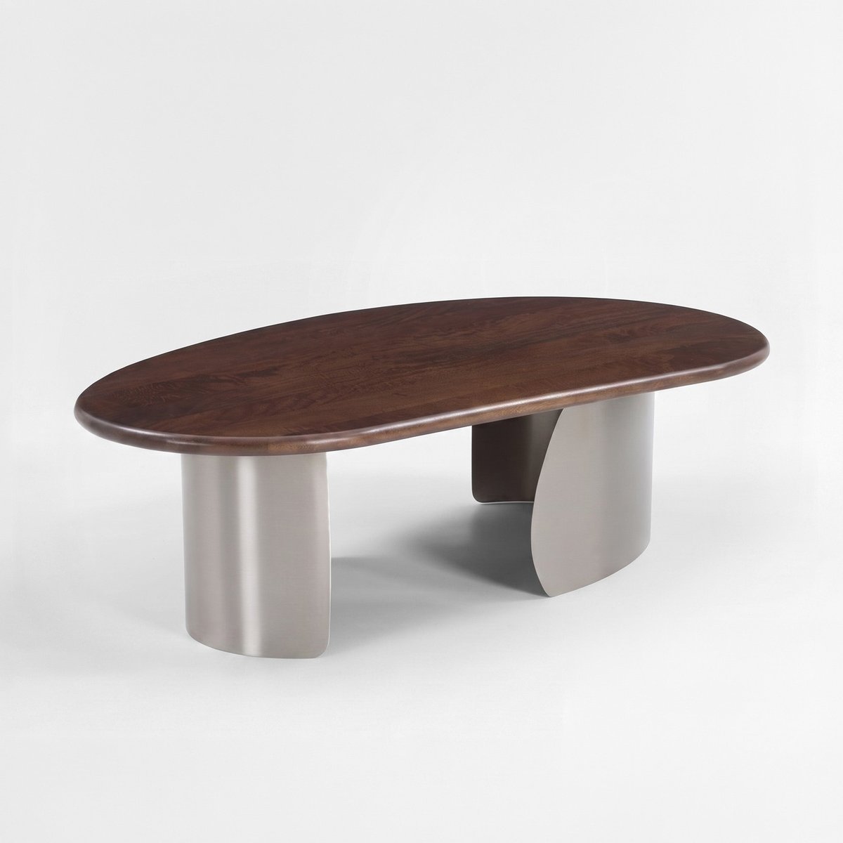 Table basse en bois de manguier et métal brossé 120 cm - SELMA marron foncé et métal, MAISON PAVANE