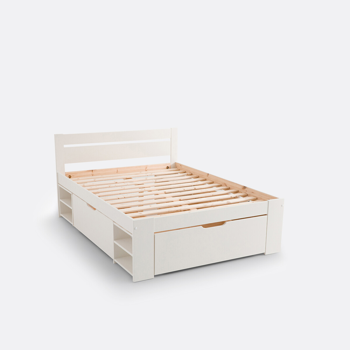 Bed met lattenbodem, lades en nachtkastjes, Konni wit, LA REDOUTE INTERIEURS