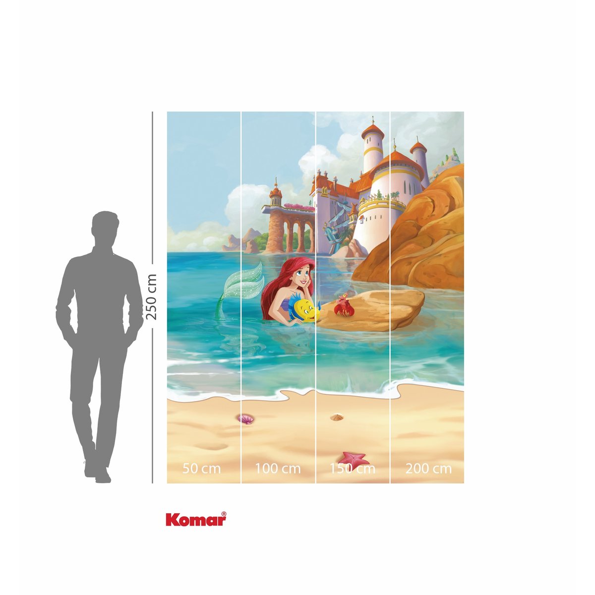 Papier peint Komar - Disney Ariel Daydream - 200 x 250 cm bleu, HEXOA