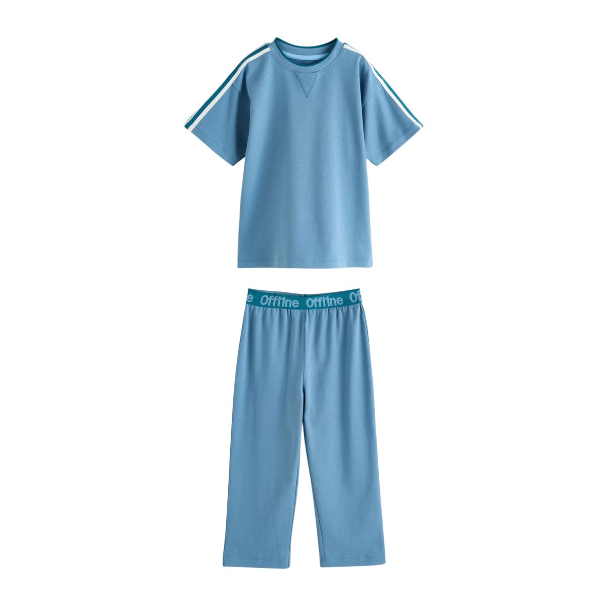 Pyjama à manches courtes et jogging, lot de 3 gris/bleu/noir, NEXT