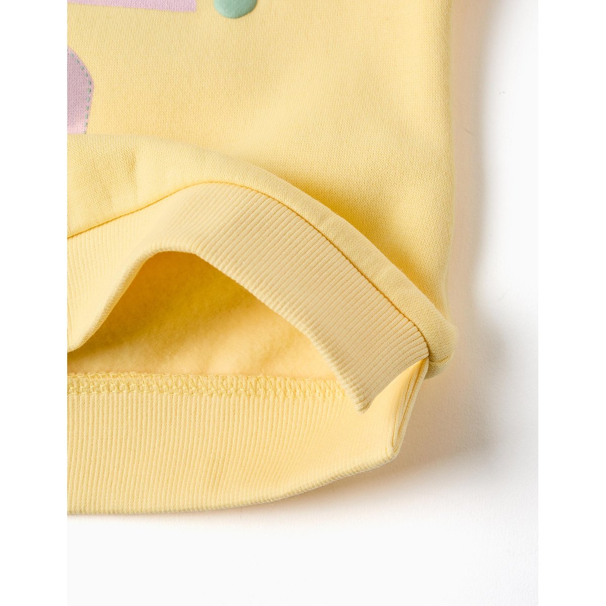 Sweat en coton peigné avec fleurs et cœurs jaune, ZIPPY