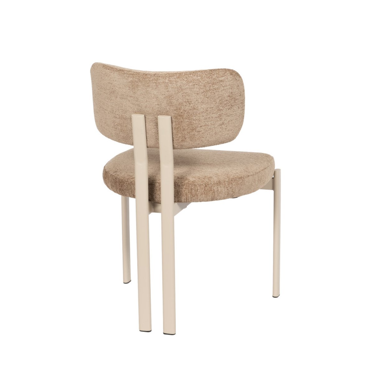 Chaise de salle à manger Gleen taupe avec piètement blanc (lot de 2) gris, AMADEUS
