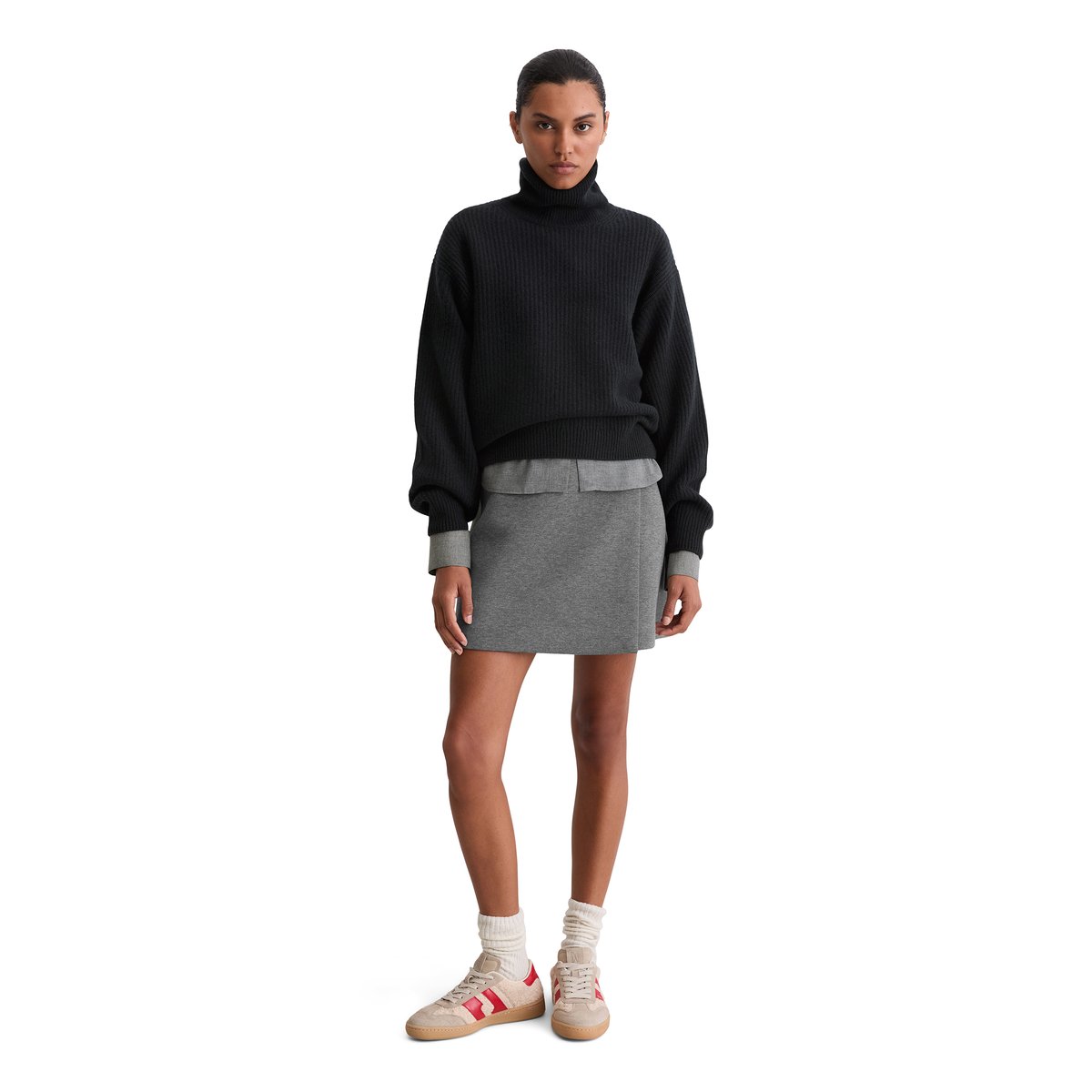 Pull en maille relaxed en mélange moelleux de laine mérinos bleu foncé, MARC O'POLO