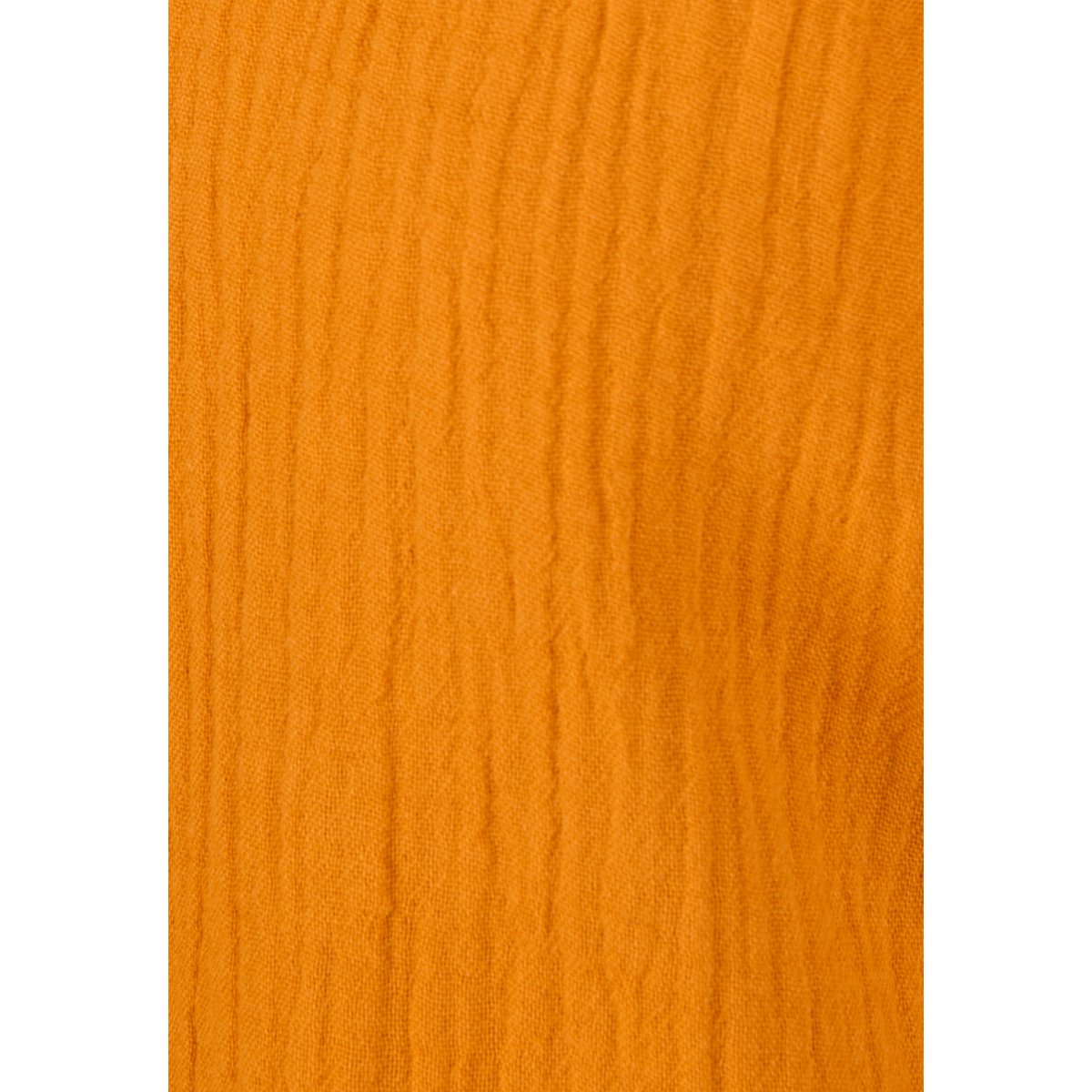 Blouse brodée en double gaze effet crêpé orange ocre, DAMART