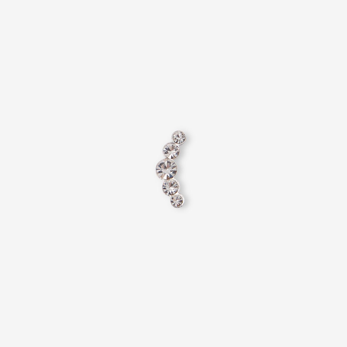 Piercing stud helix/tragus 5 strass acier chirurgical 316L argenté argenté, BALABOOSTE