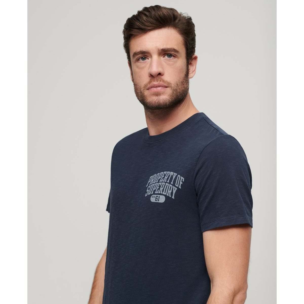T-shirt à motif Athletic College bleu marine éclipse flammé, SUPERDRY