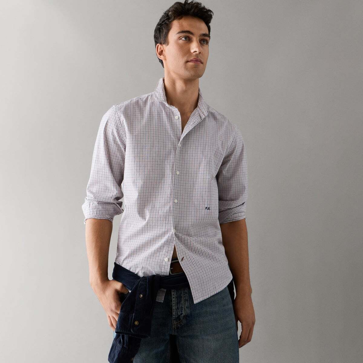 Chemise Coupe Regular À Carreaux En Sergé blanc ivoire, PEPE JEANS