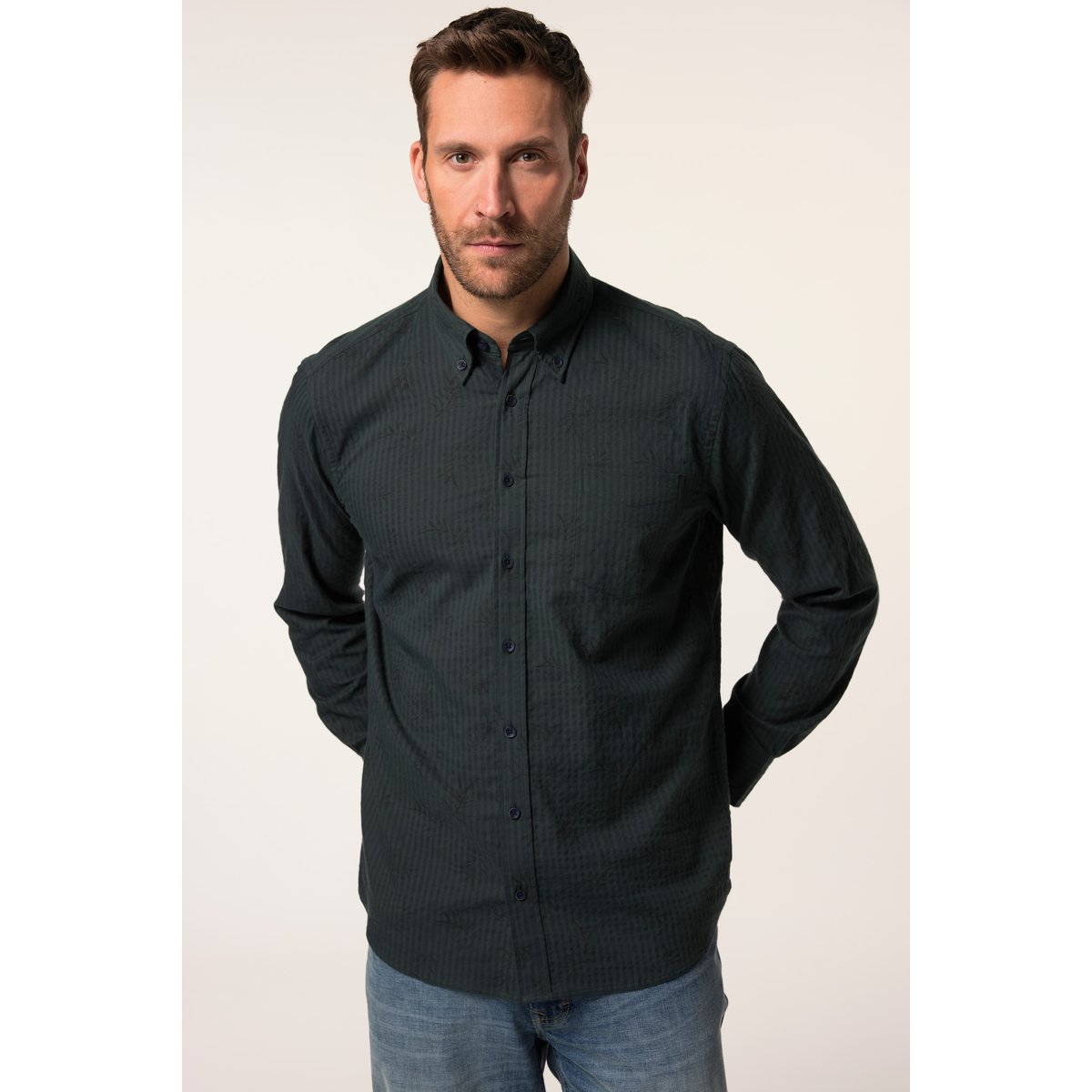 Chemise imprimé all-over vert foncé, JP1880