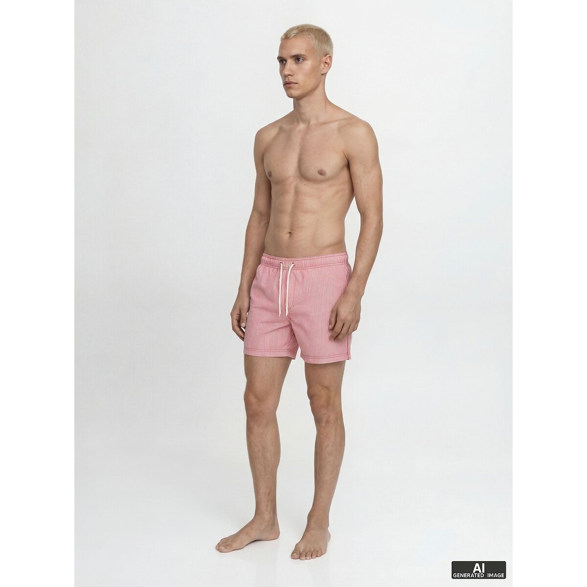 Seersucker zwemshort rood, JACK & JONES