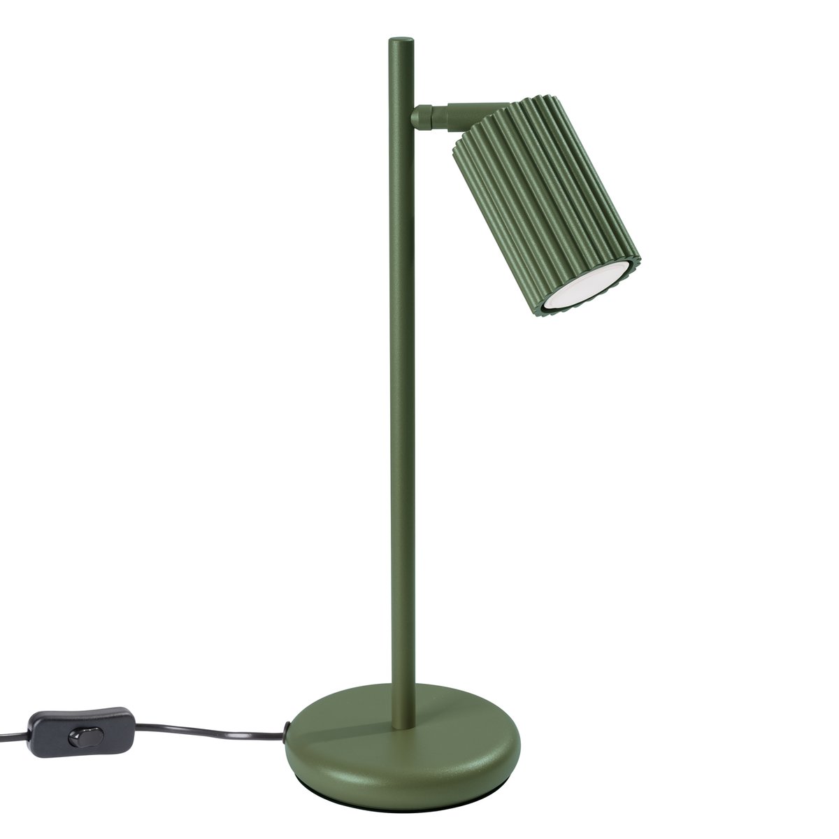 Lampe à poser Aluminium Vert Olive GU10 1 Karbon vert, EDEN