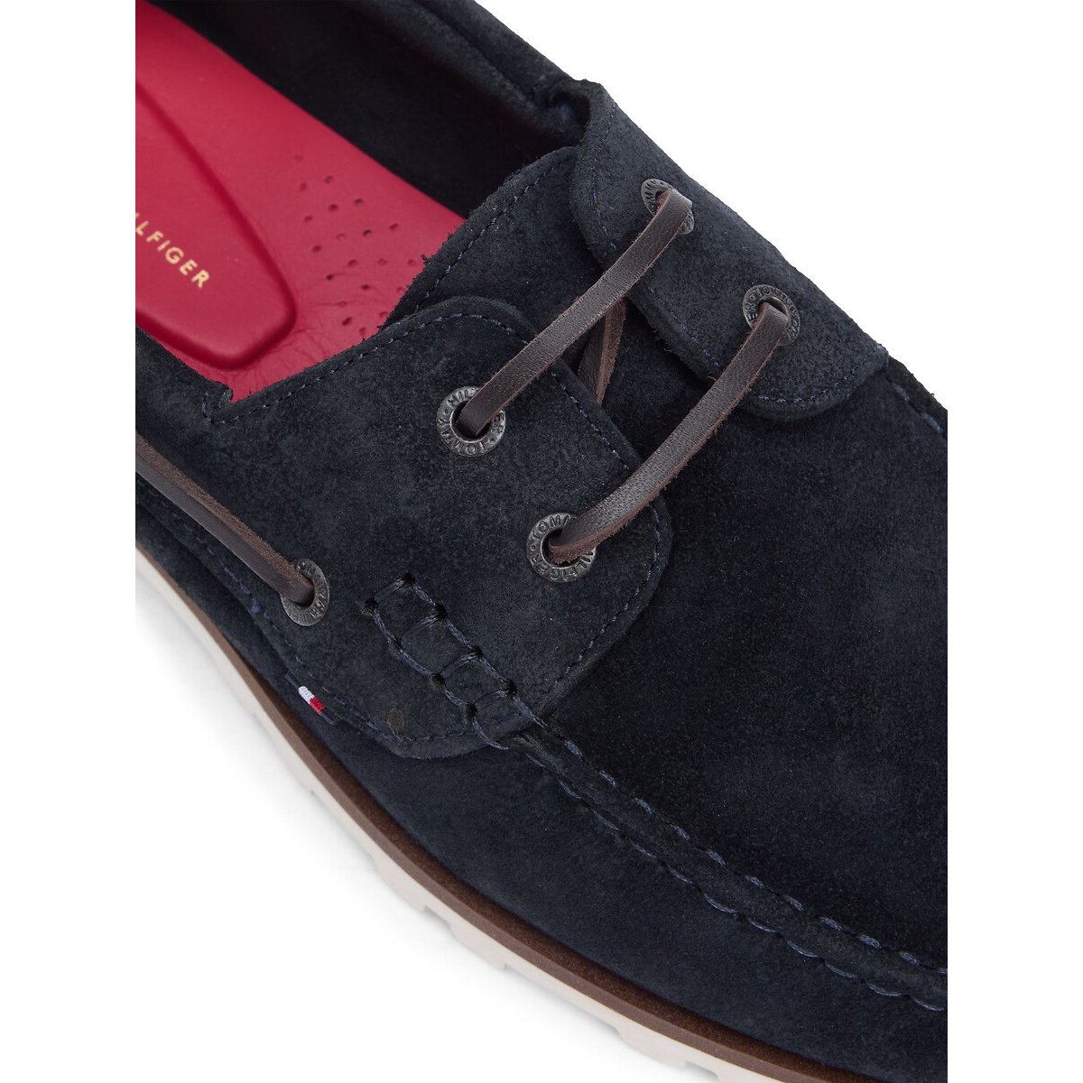 Chaussures bateau en cuir suédé bleu marine, TOMMY HILFIGER