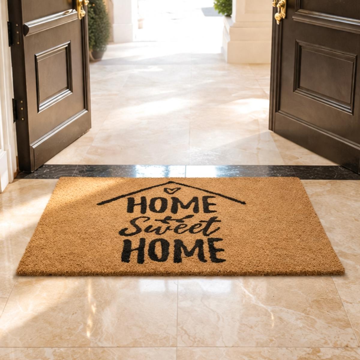 Paillasson motif texte en relief, chaleureux, HOME SWEET HOME 3 orange, UN AMOUR DE TAPIS