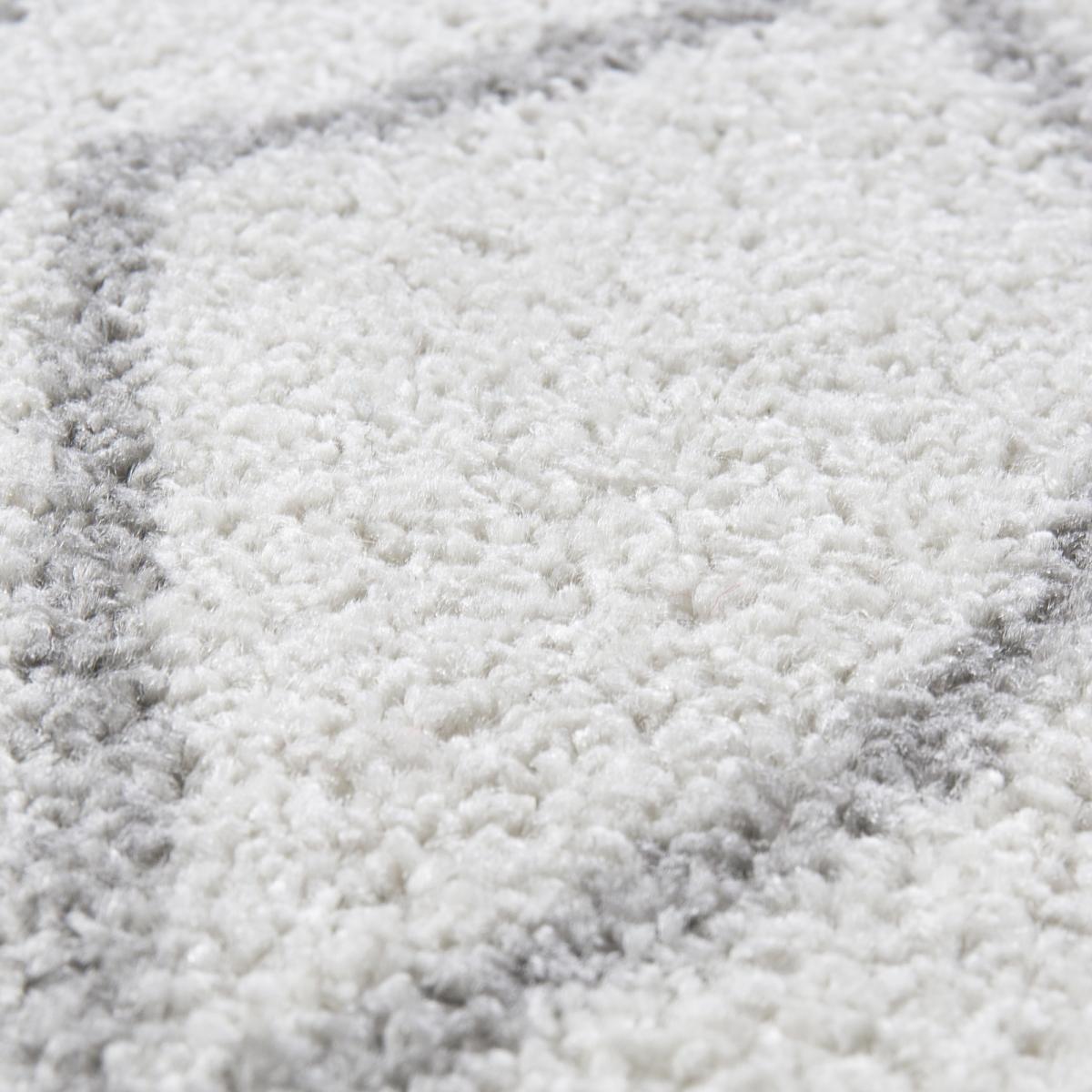 Tapis salon et chambre tissé motif géométrique SPATA blanc, gris, UN AMOUR DE TAPIS