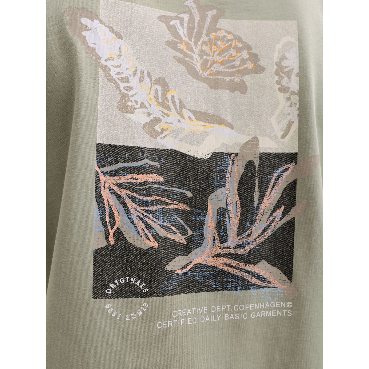 T-shirt manches courtes vert kaki, JACK & JONES