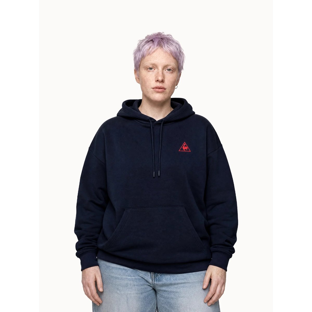 Sweat à capuche relax L'Amour du Sport en molleton gratté L'AMOUR DU SPORT blue, LE COQ SPORTIF