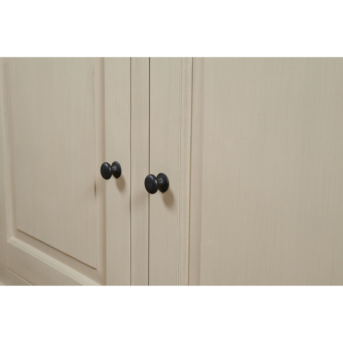 Buffet bas en bois 4 portes 2 tiroirs campagne chic - VILLAS gris, HELLIN, DEPUIS 1862