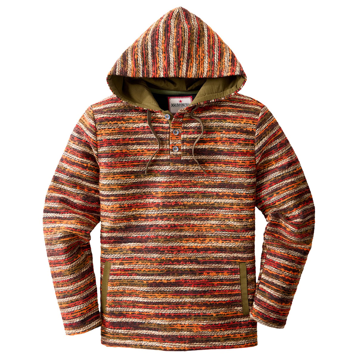 Fabuleux Sweat à Capuche à Rayures Flash orange, JOE BROWNS