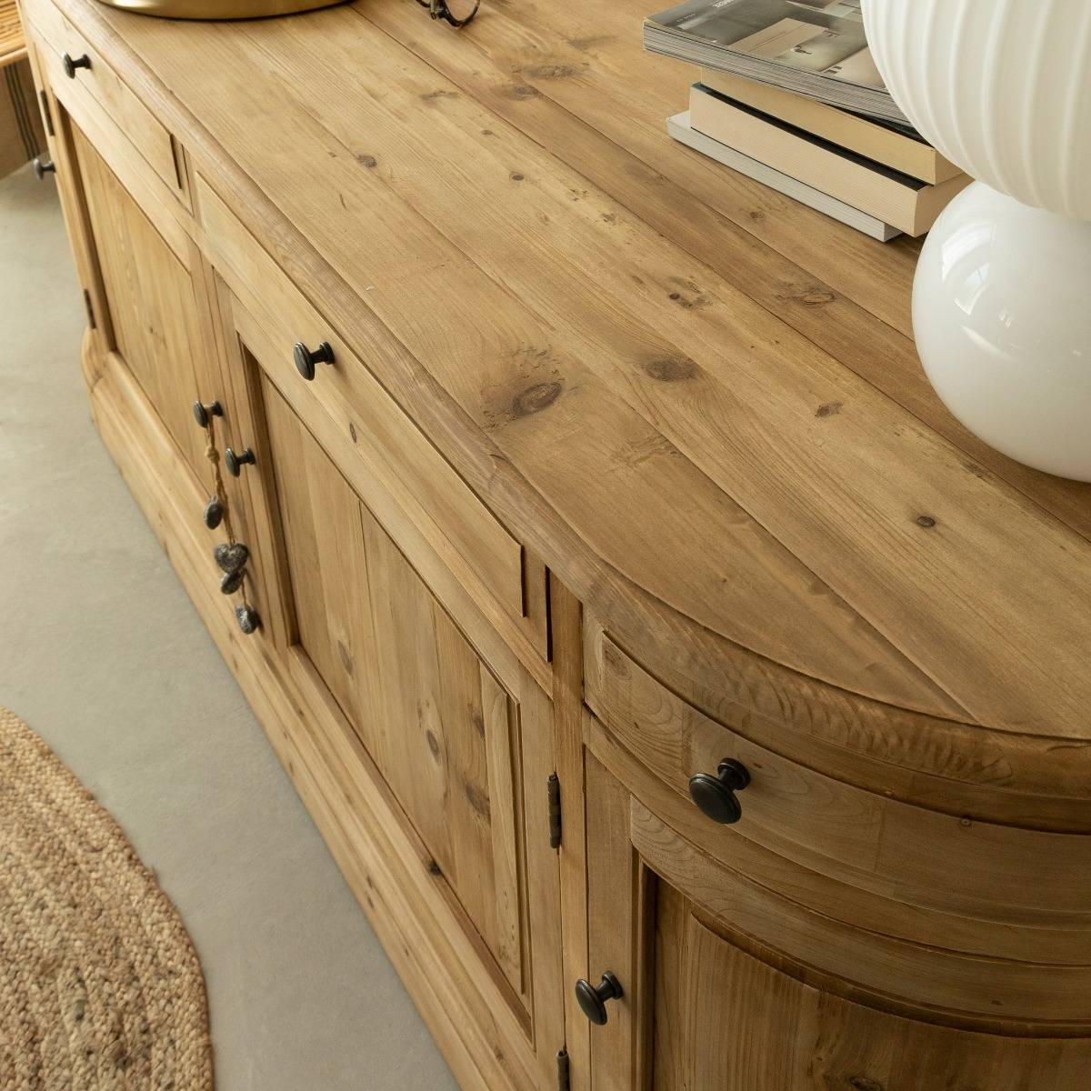 Buffet en bois recyclé GARANCE bois clair, MADE IN MEUBLES