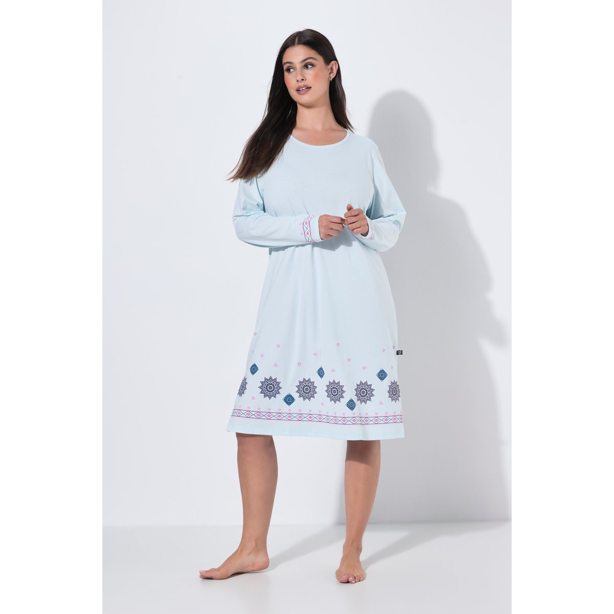 Lot de 2 chemises de nuit / grands T-shirts bleu mer de glace, ULLA POPKEN