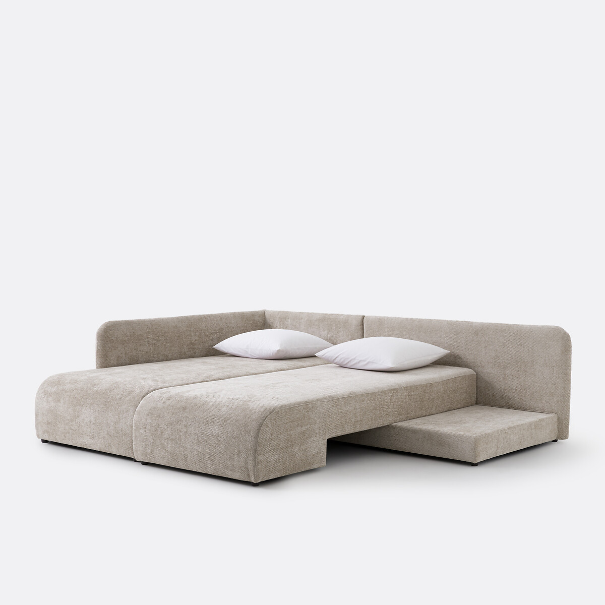 Canapé d'angle convertible chenille croisée, Gina taupe, LA REDOUTE INTERIEURS