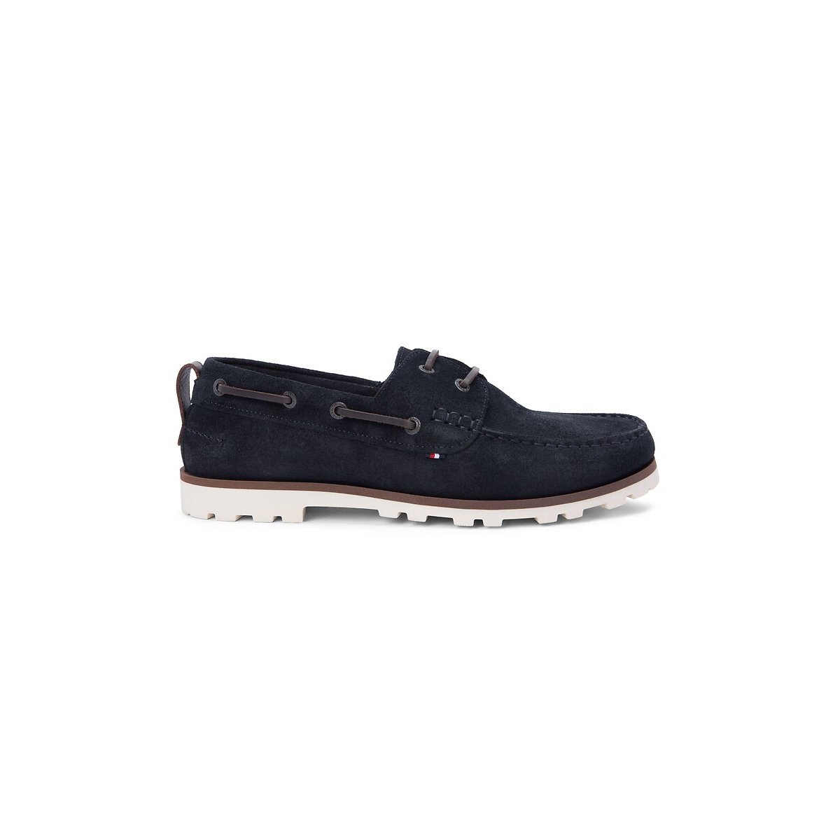 Chaussures bateau en cuir suédé bleu marine, TOMMY HILFIGER