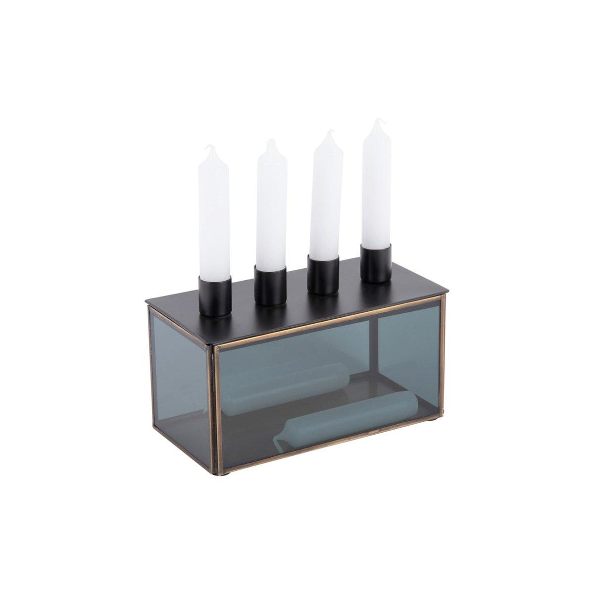 Chandelier Verre BOXED SQUARE noir mat, PRESENT TIME
