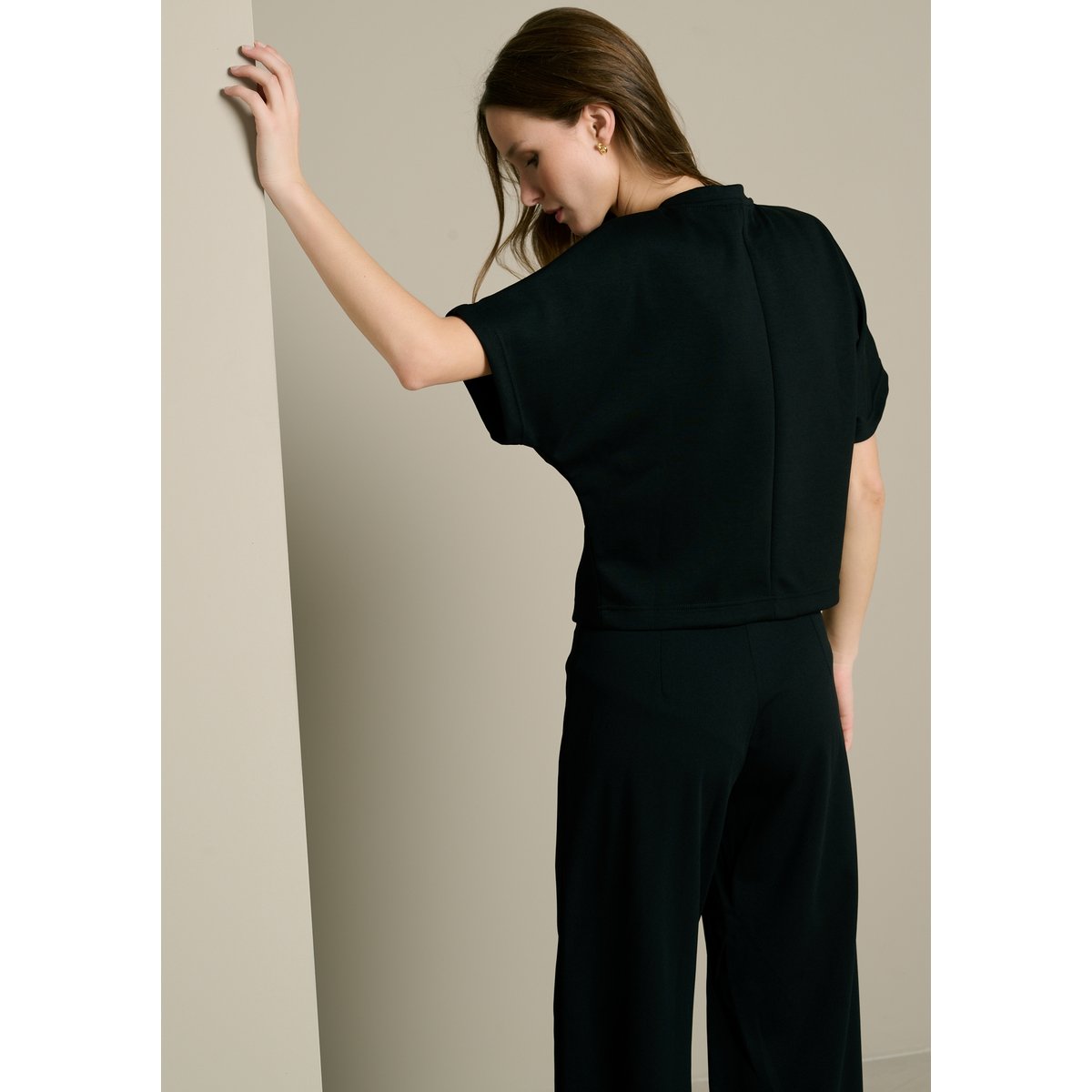 T-shirt col rond noir, LOLALIZA