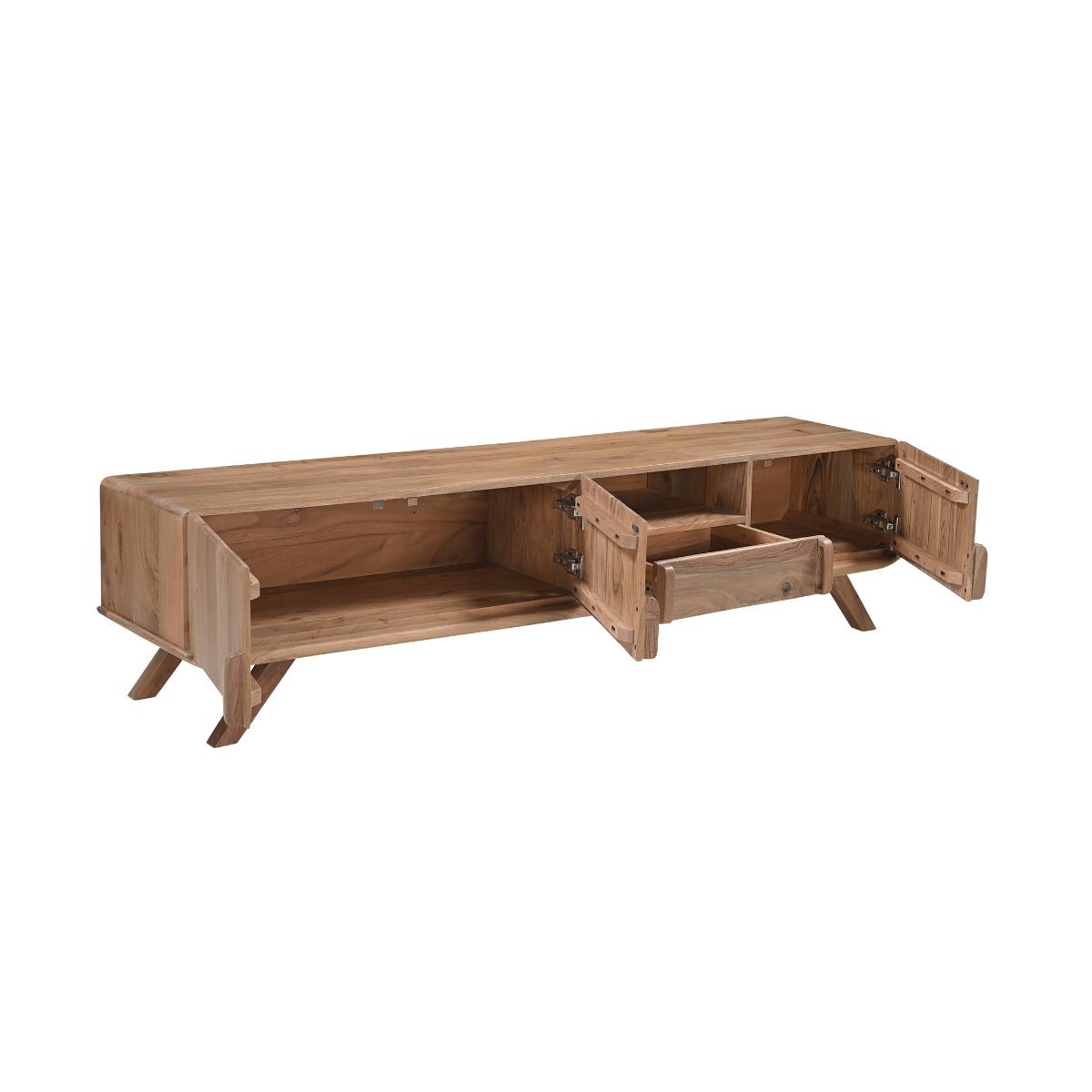 Meuble TV bois acacia NICOLAS bois clair, MADE IN MEUBLES 