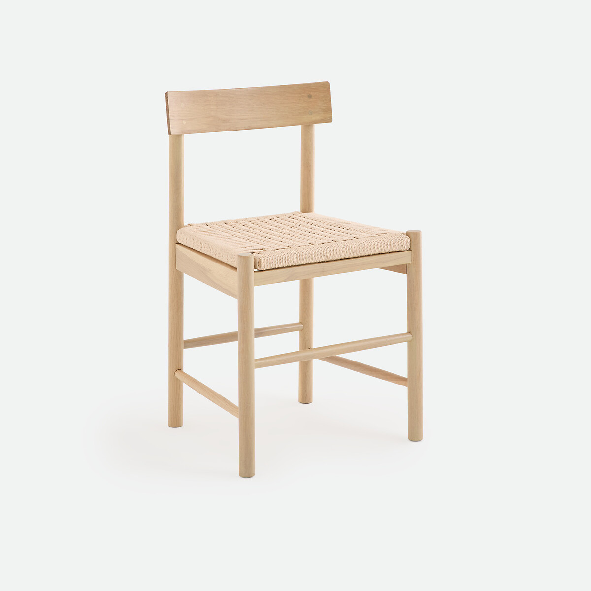 Chaise en chêne massif effet bois blanchi, assise en corde, TAGA naturel, LA REDOUTE INTERIEURS