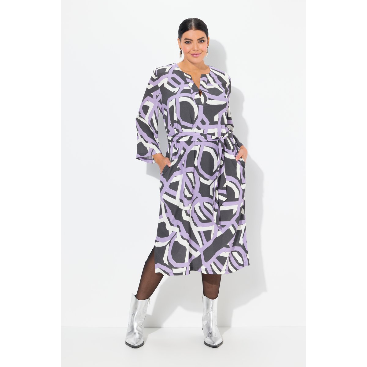Robe à col tunisien asphalte, ULLA POPKEN
