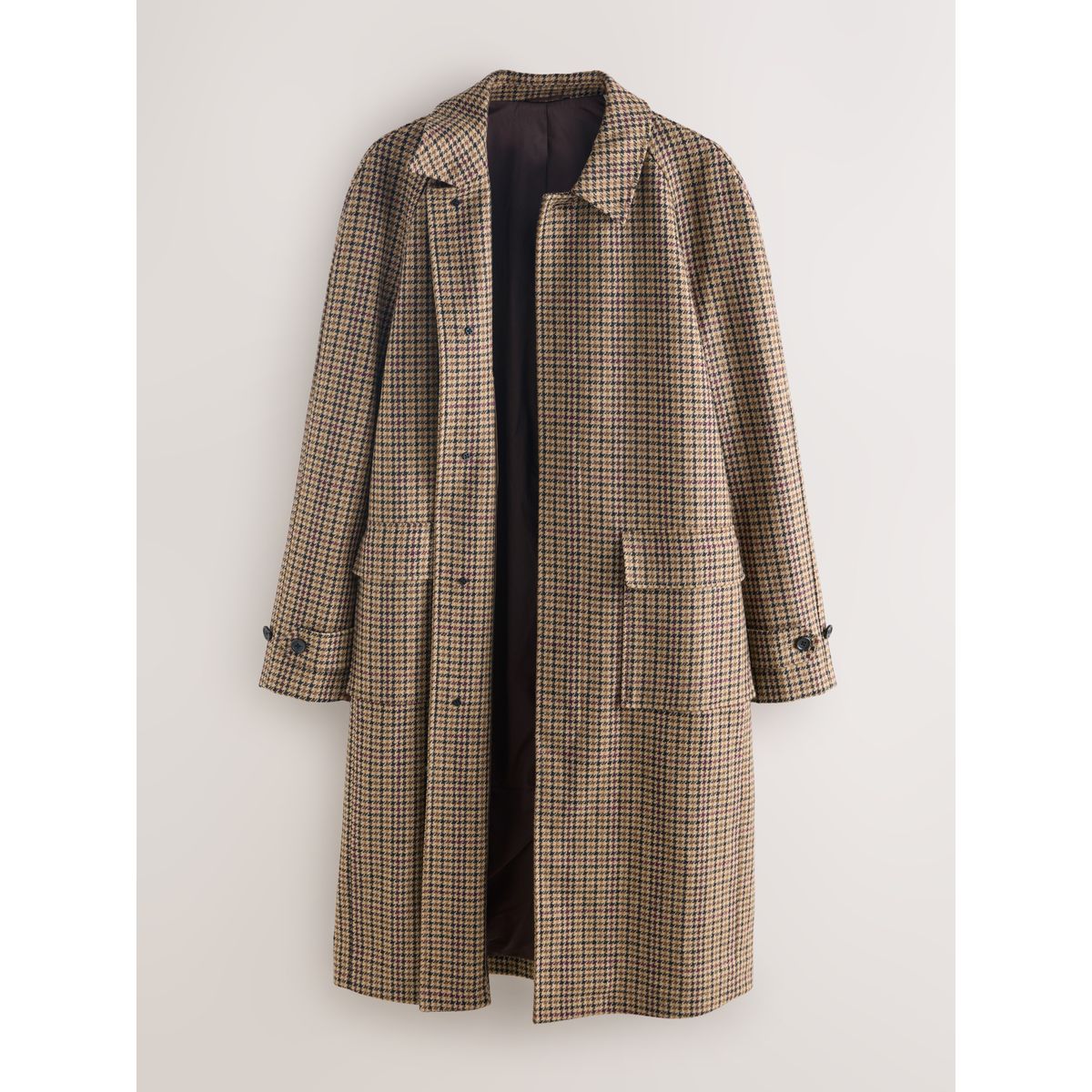 Manteau pied-de-poule en tissu italien naturel, NEXT
