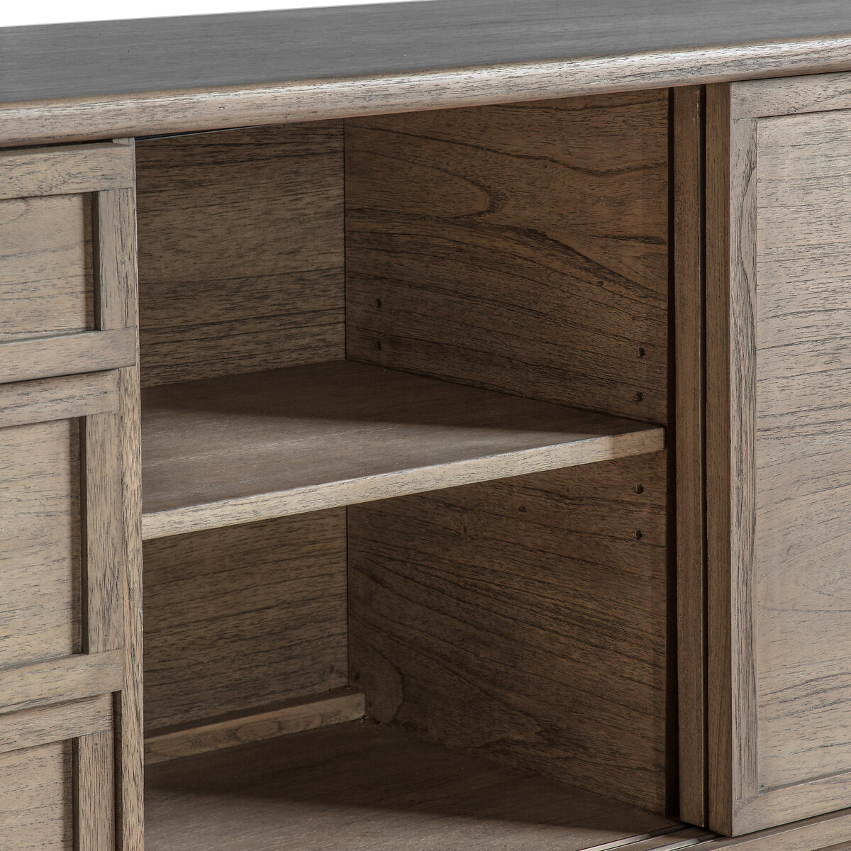 Bharhut Japandi Panelled Rattan Large 2 Door Sideboard wood, ÉDITÉ