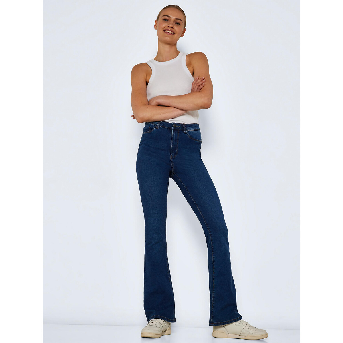 Jean flare, taille haute medium blue, NOISY MAY