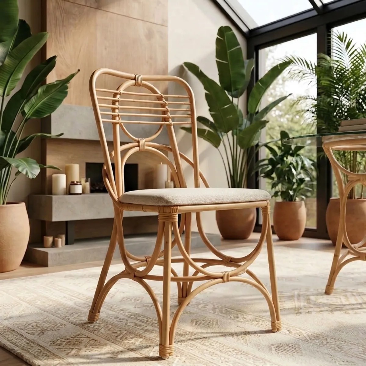 Chaise en rotin GINGKO Horizon rotin teinté "miel", KOK