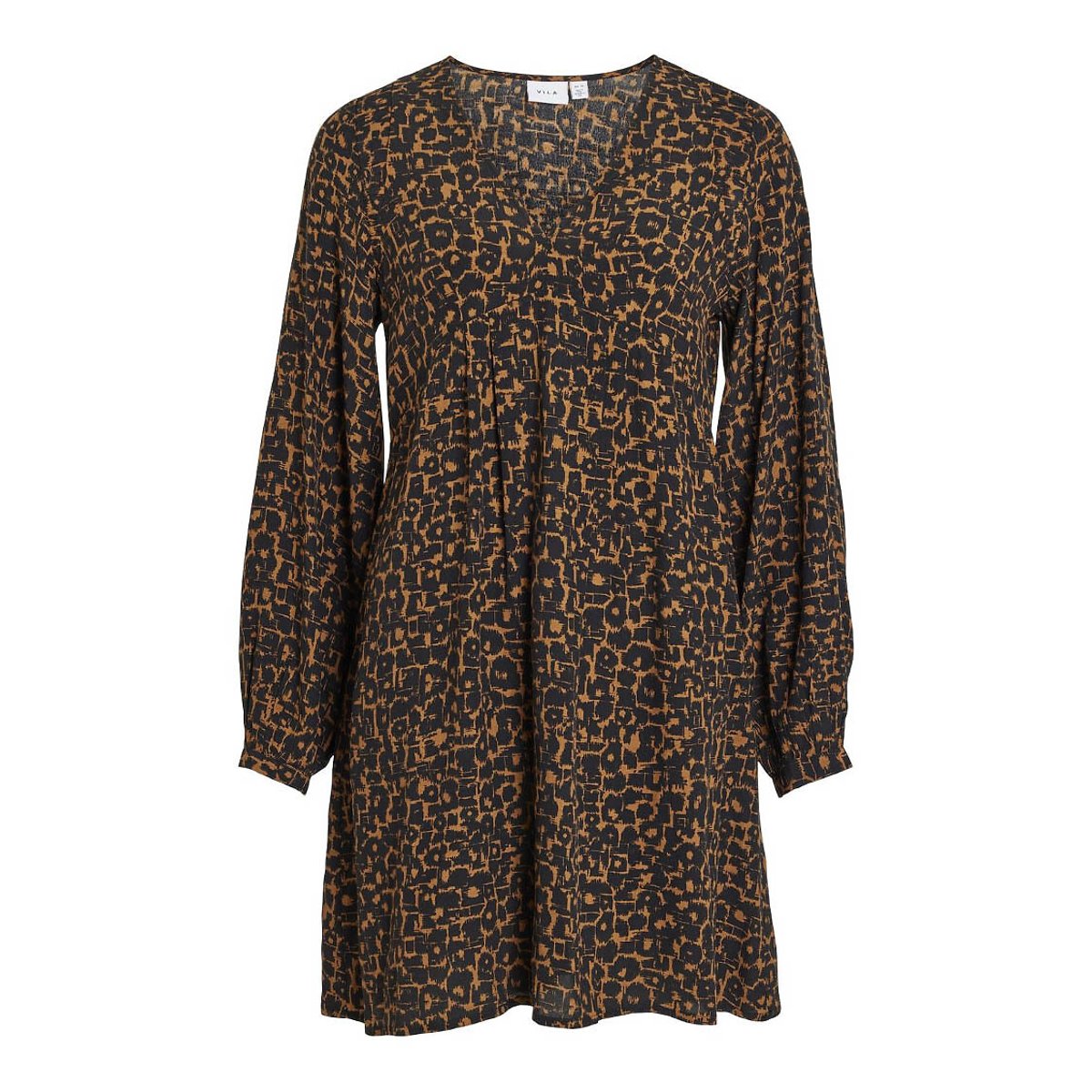 Robe courte imprimée camel/noir, VILA