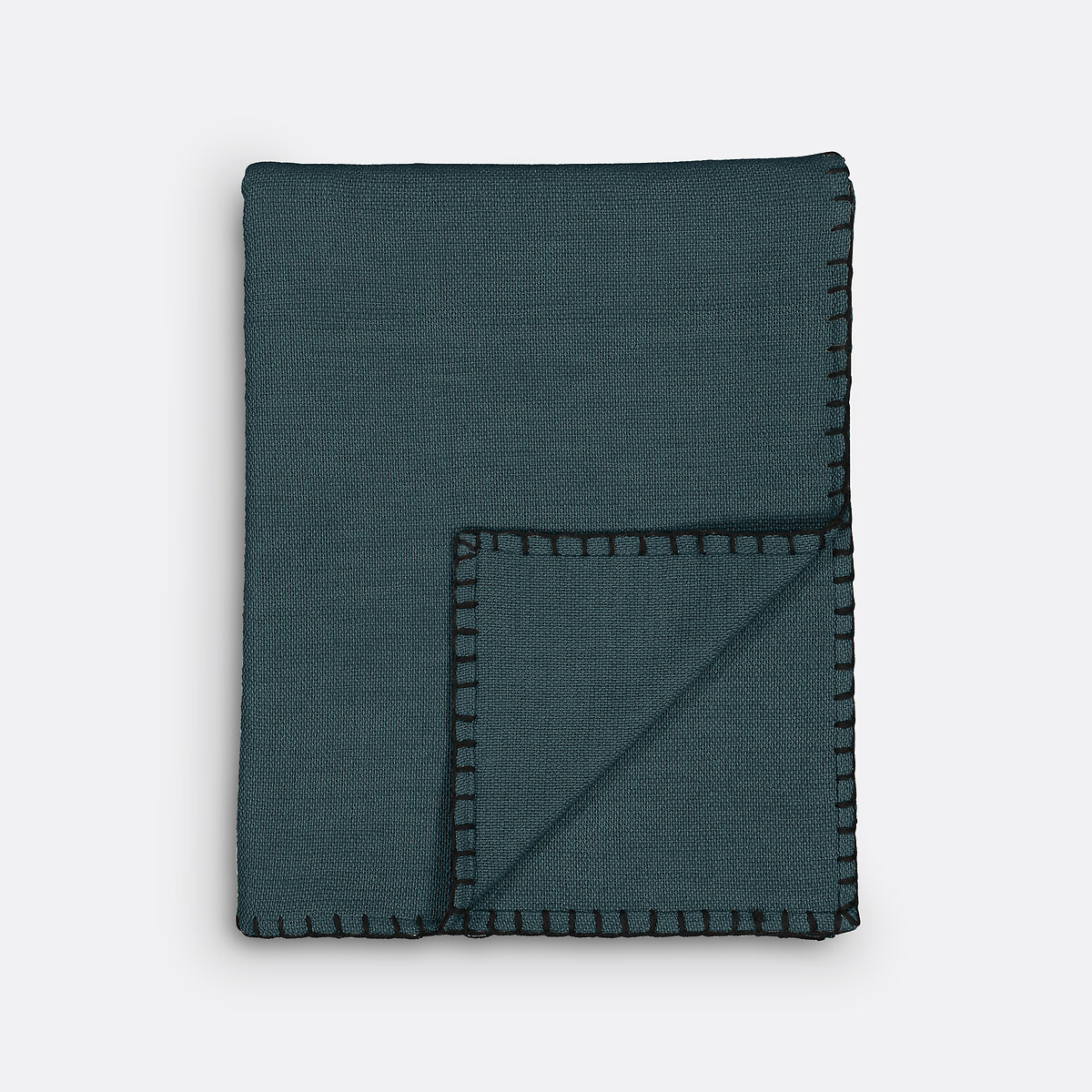 Plaid coton natté, Raoul bleu gris, LA REDOUTE INTERIEURS