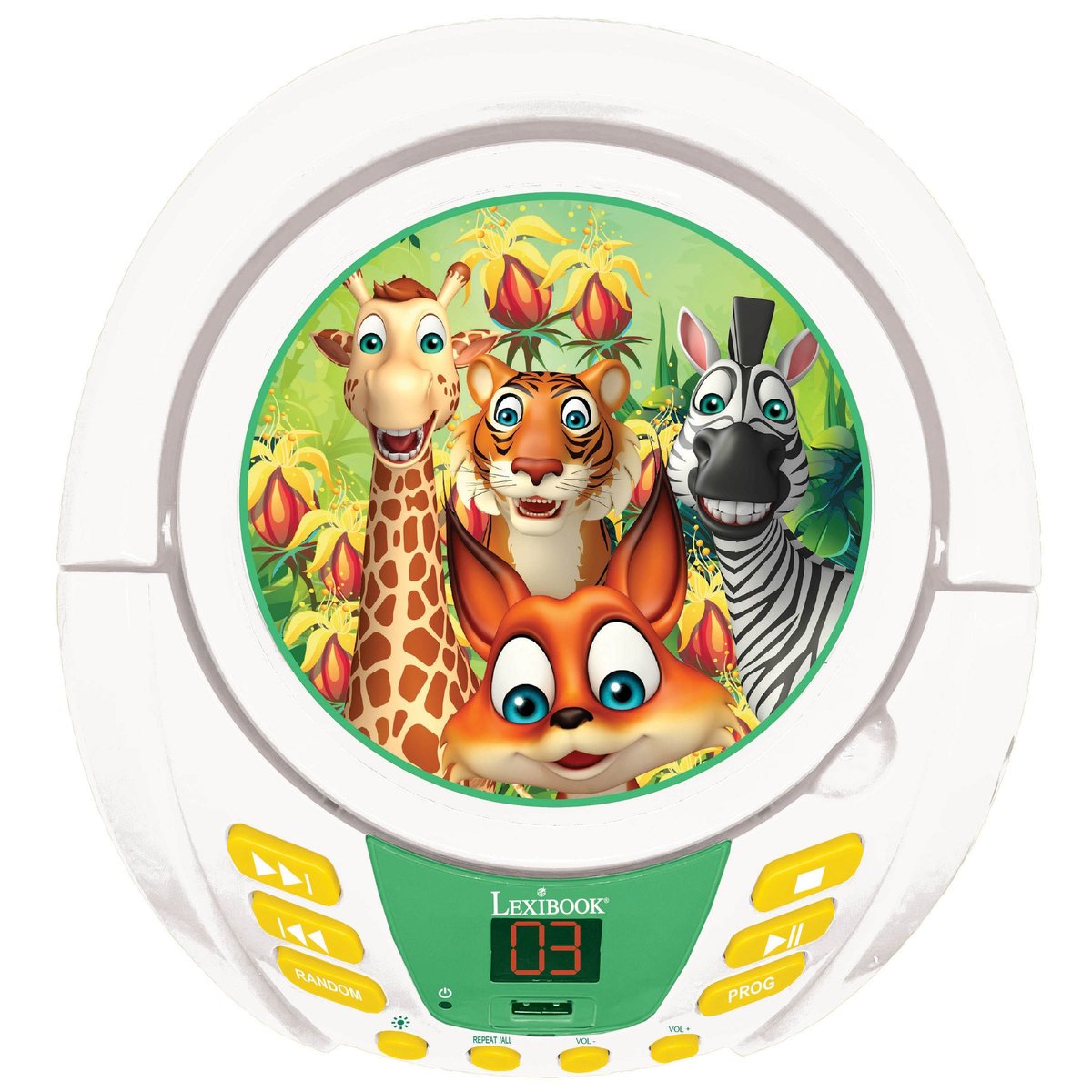 Lecteur CD Bluetooth Animaux blanc, LEXIBOOK